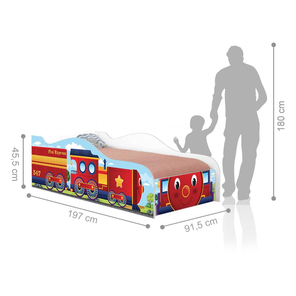 Cama Trem da Alegria Joy Vermelho Solteiro Com Colchão