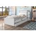 Cama com Auxiliar Solteiro Gavetas e Baú Branco