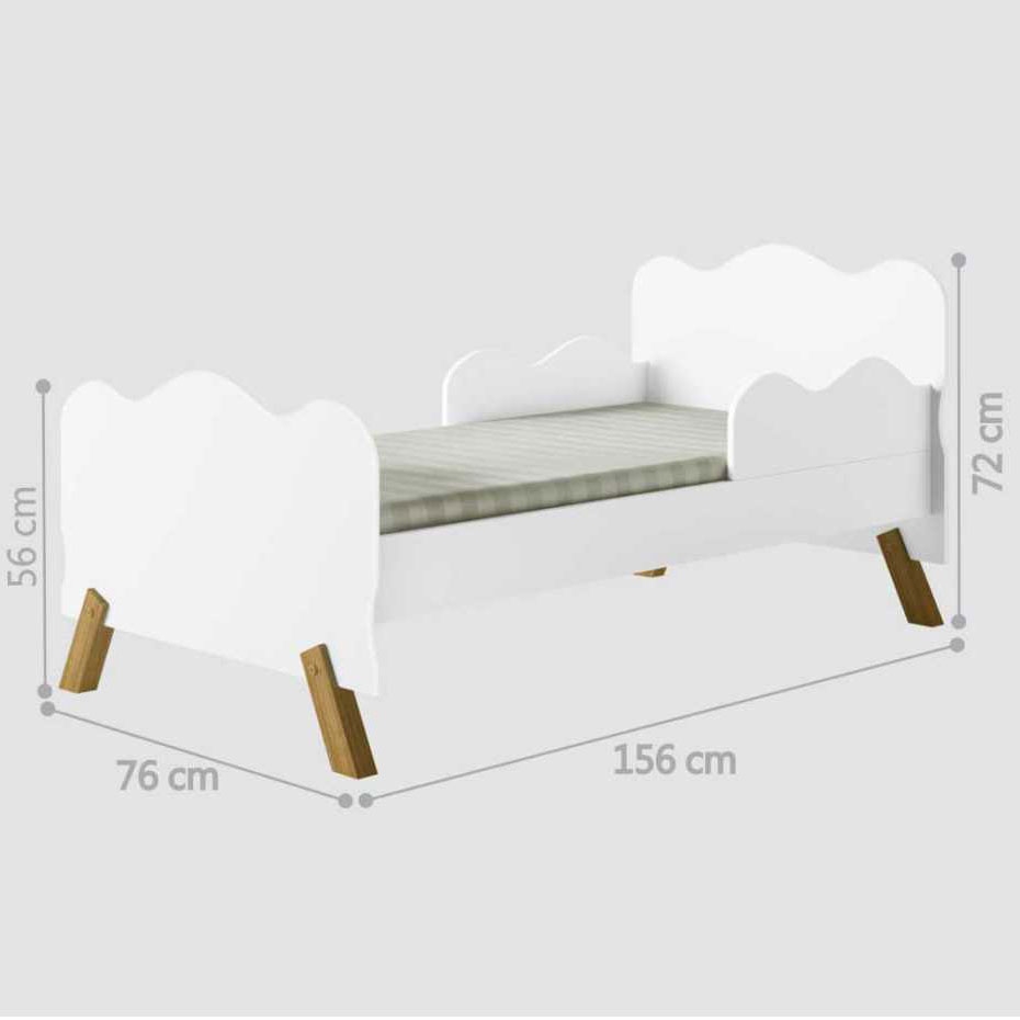 Mini Cama Angel Branca com Colchão