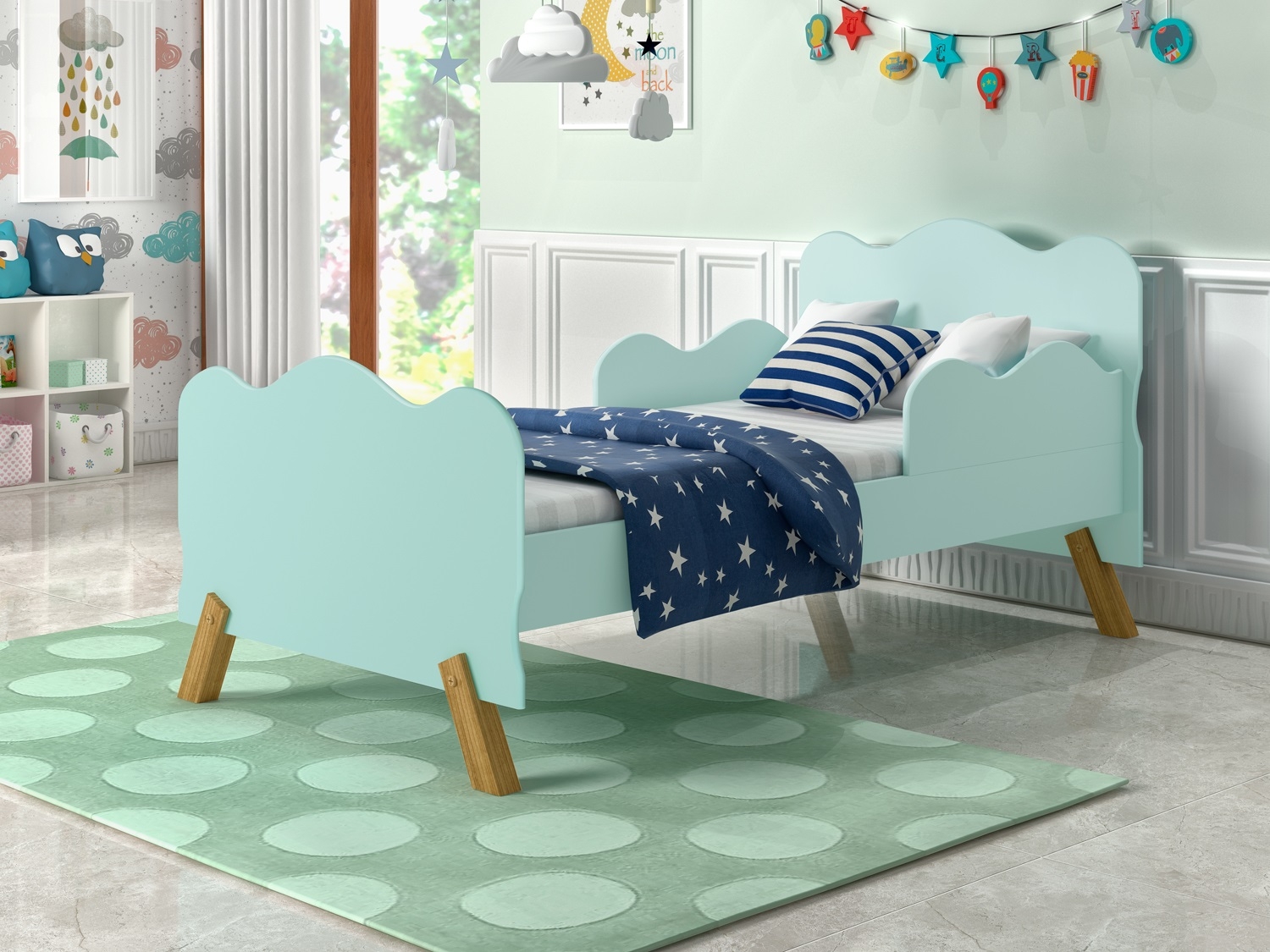 Mini Cama Angel Menta com Colchão