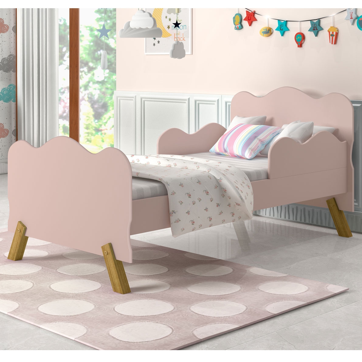 Mini Cama Angel Rosa com Colchão