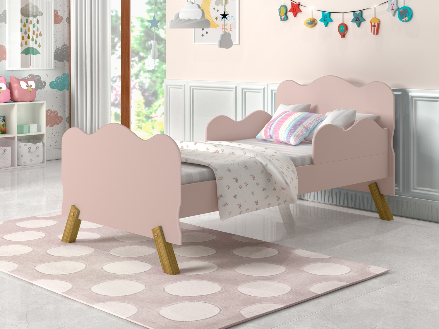 Mini Cama Angel Rosa com Colchão
