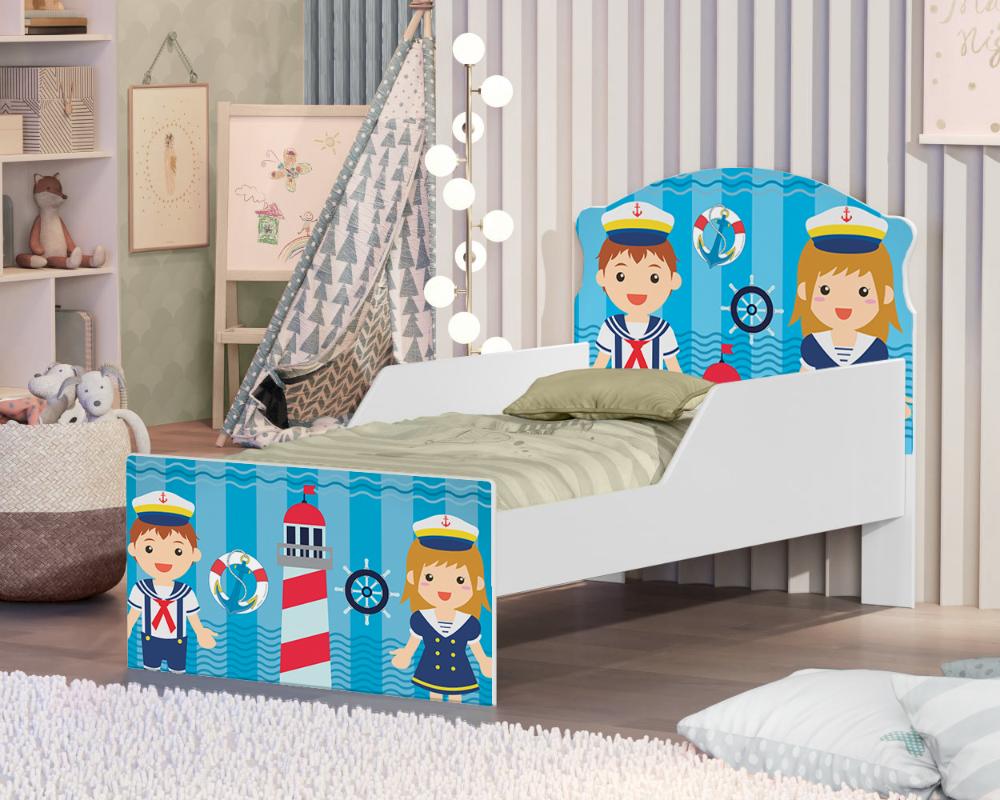 Mini Cama Capitão Marinhos Meninos Com Colchão