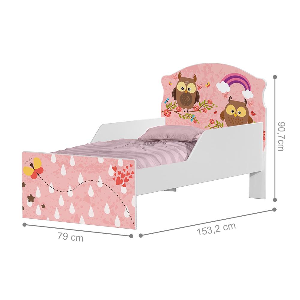 Mini Cama Corujinhas e Borboletas Com Colchão