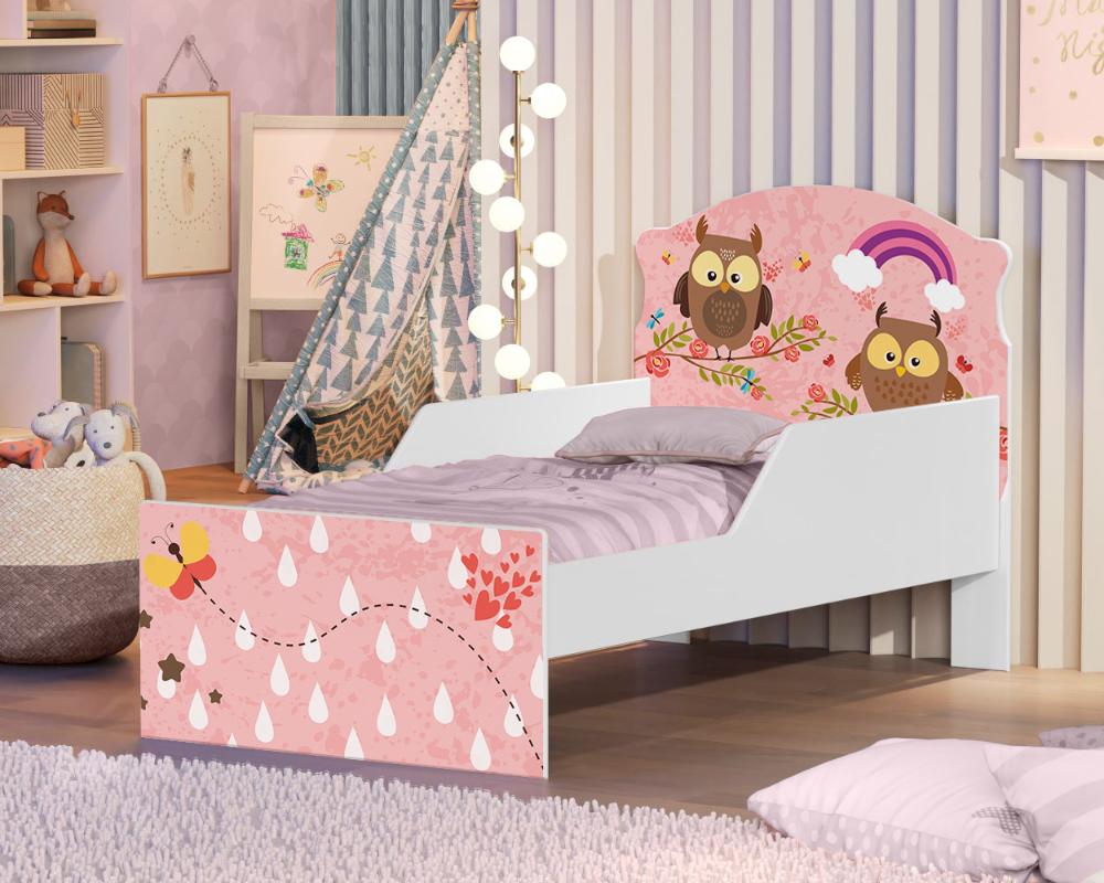 Mini Cama Corujinhas e Borboletas Com Colchão