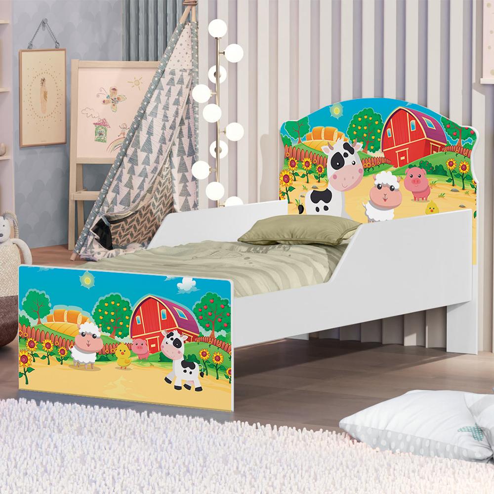 Mini Cama Fazendinha Colorida Com Colchão