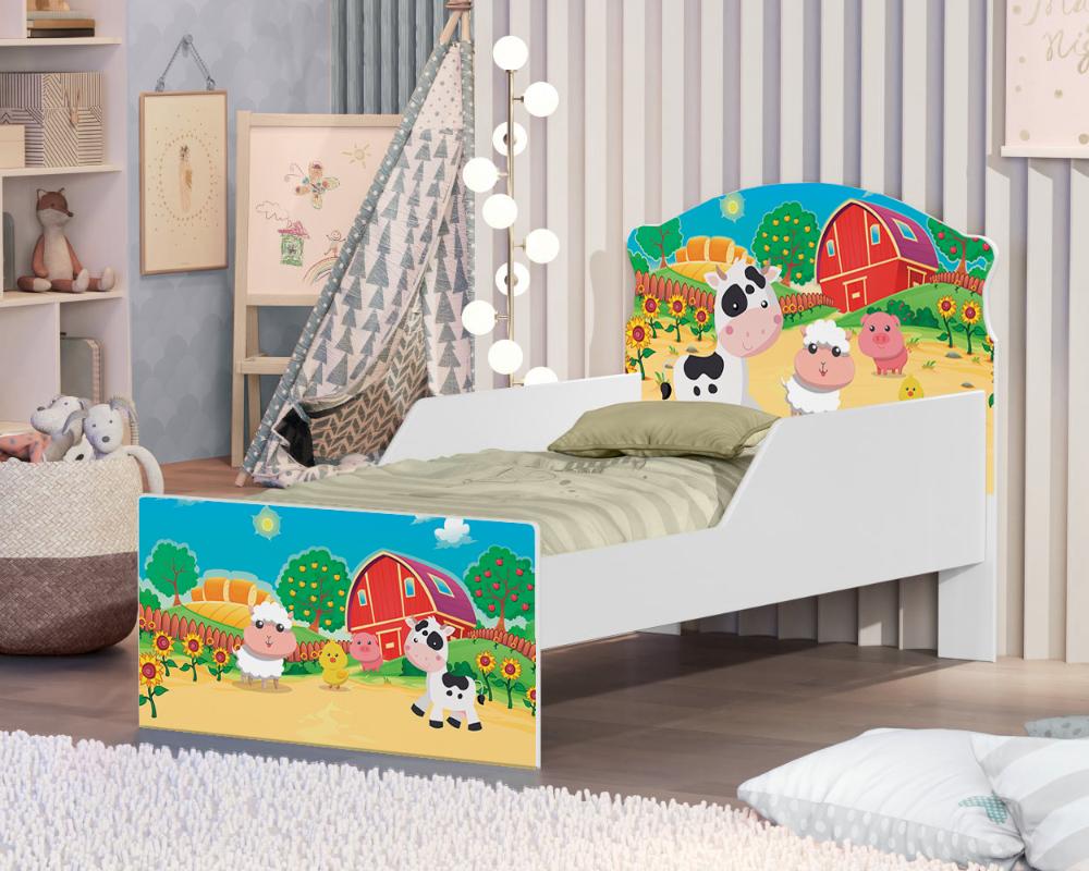 Mini Cama Fazendinha Colorida Com Colchão