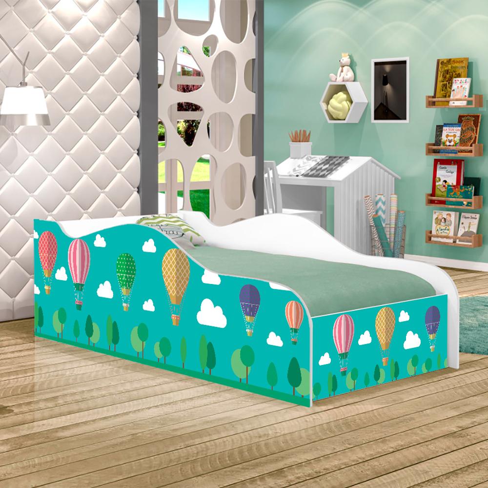 Mini Cama Fun Balão no Céu Infantil Com Colchão