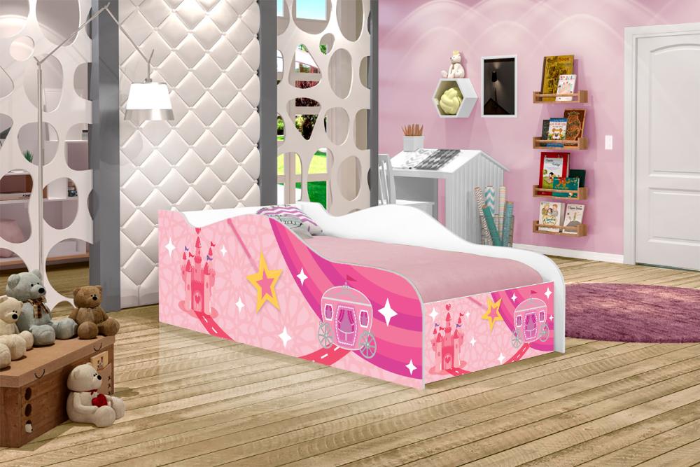 Mini Cama Fun Carruagem e Castelo Infantil Com Colchão