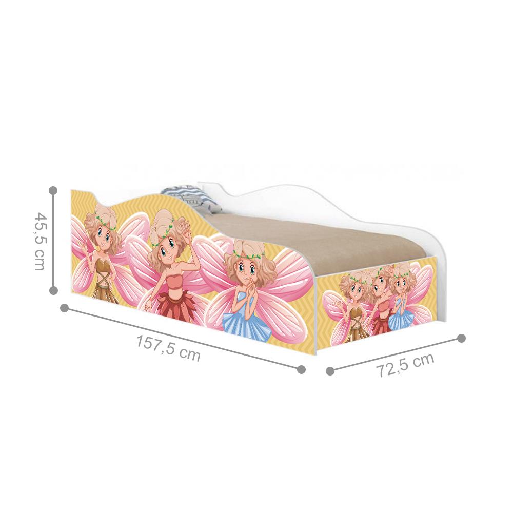 Mini Cama Fun Fadinhas Coloridas Infantil Com Colchão
