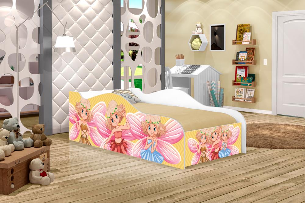 Mini Cama Fun Fadinhas Coloridas Infantil Com Colchão