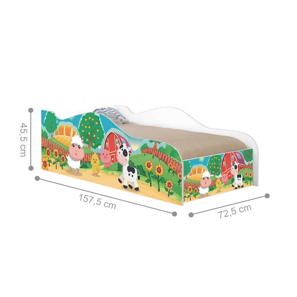 Mini Cama Fun Fazendinha Colorida Infantil Com Colchão