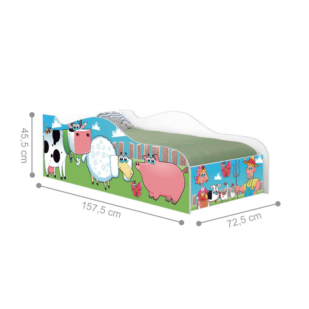 Mini Cama Fun Fazendinha e Vaquinha Infantil Com Colchão