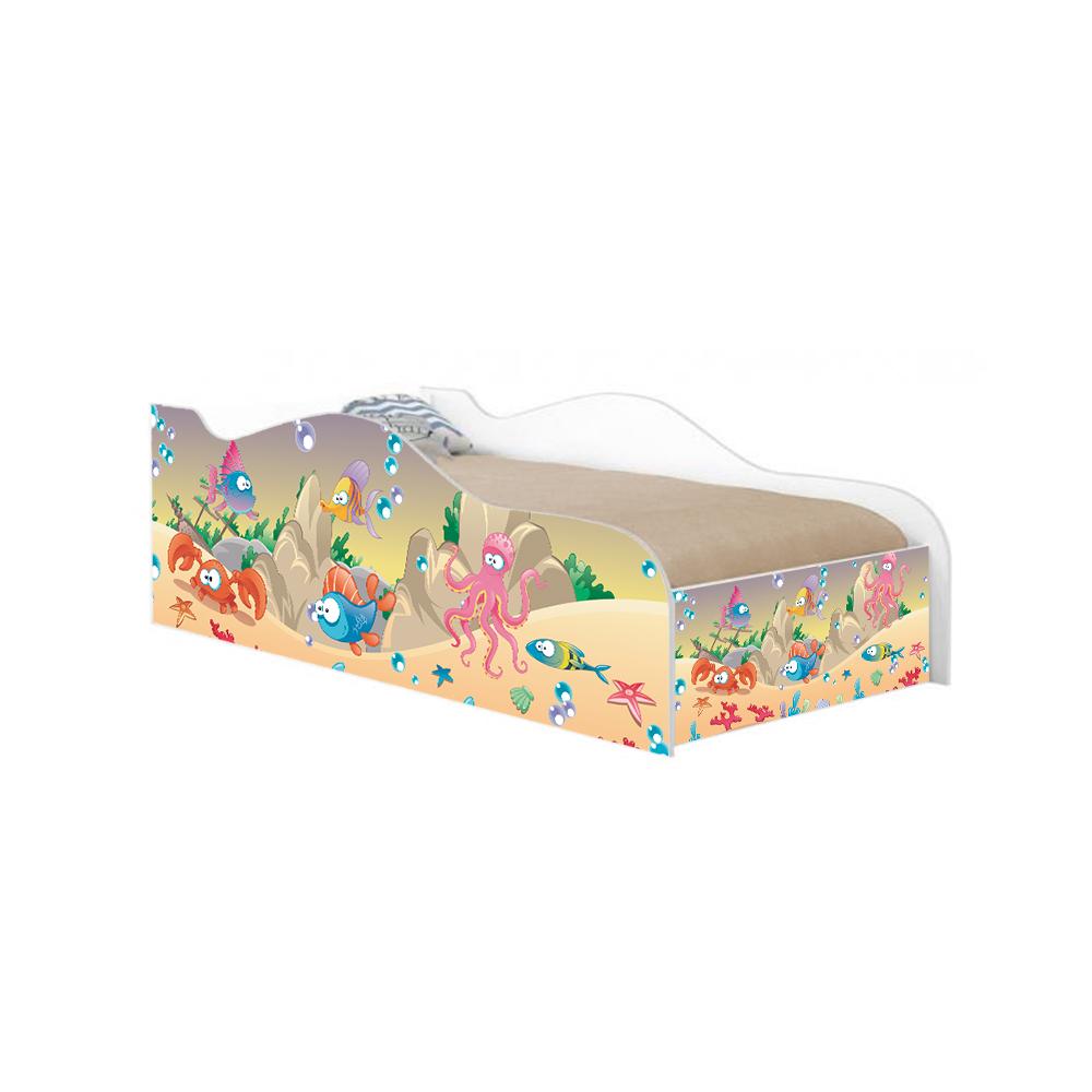 Mini Cama Fun Fundo do Mar Feliz Infantil Com Colchão