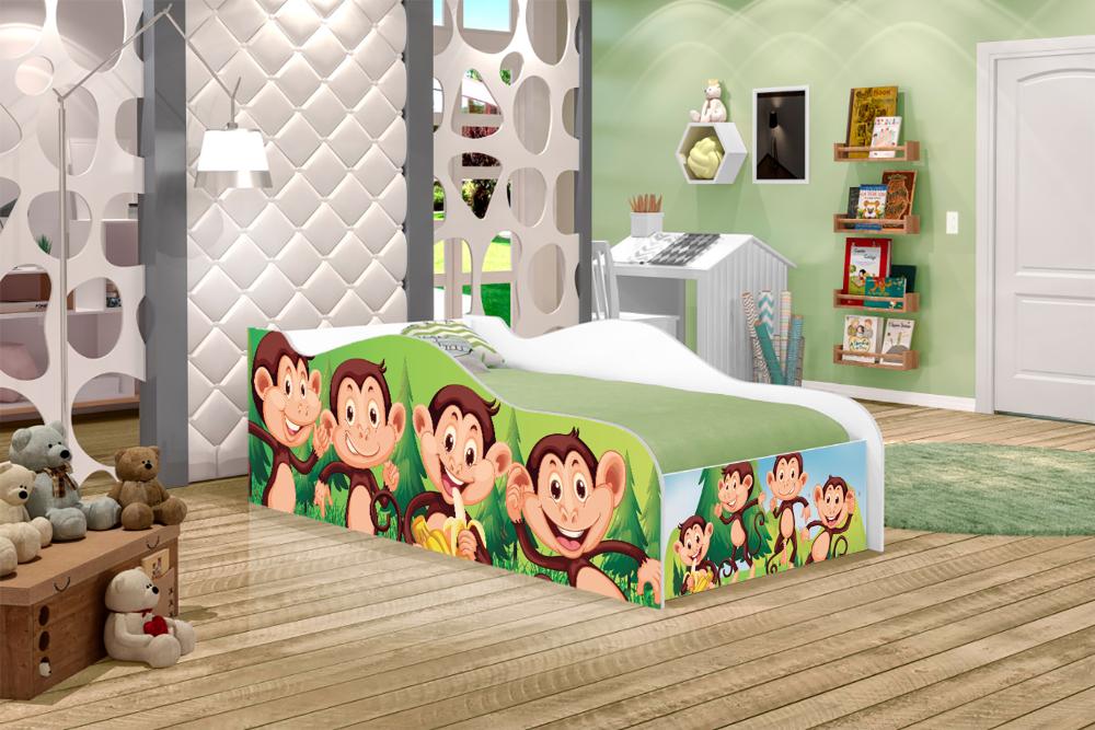 Mini Cama Fun Macacos Infantil Com Colchão