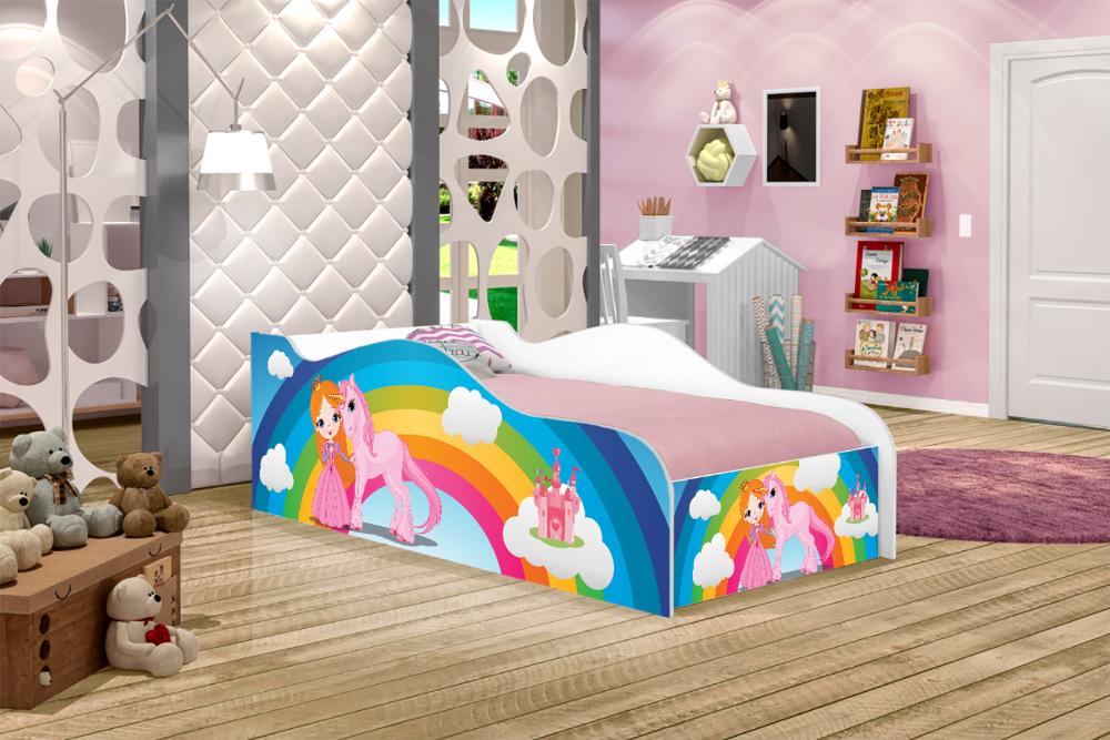 Mini Cama Fun Princesa Unicórnio Arco Íris