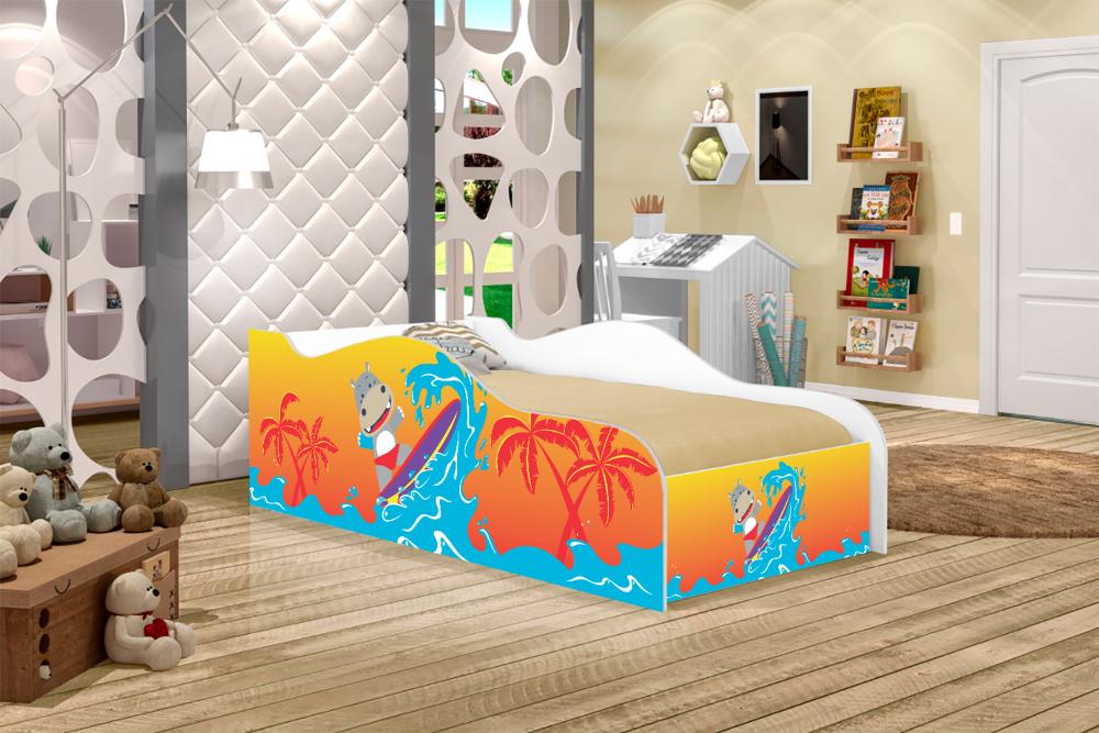 Mini Cama Fun Surfista Infantil Com Colchão