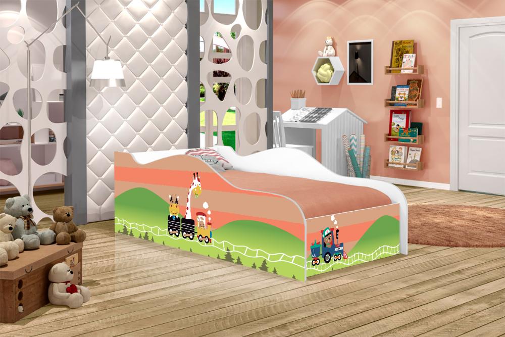 Mini Cama Fun Trenzinho Infantil Com Colchão
