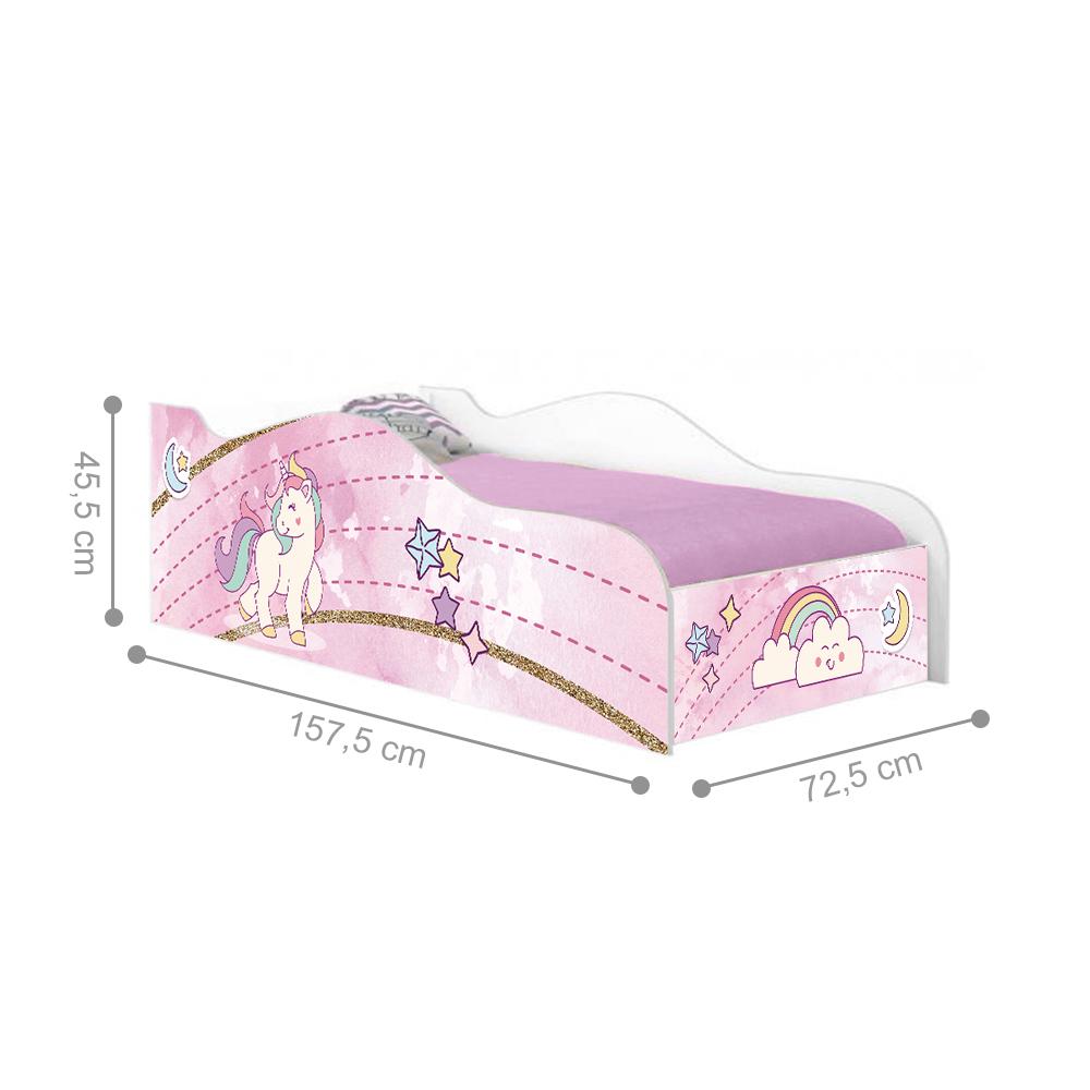 Mini Cama Fun Unicónio Rosa Infantil Com Colchão