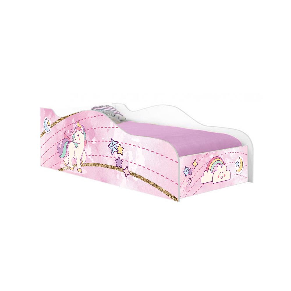 Mini Cama Fun Unicónio Rosa Infantil Com Colchão