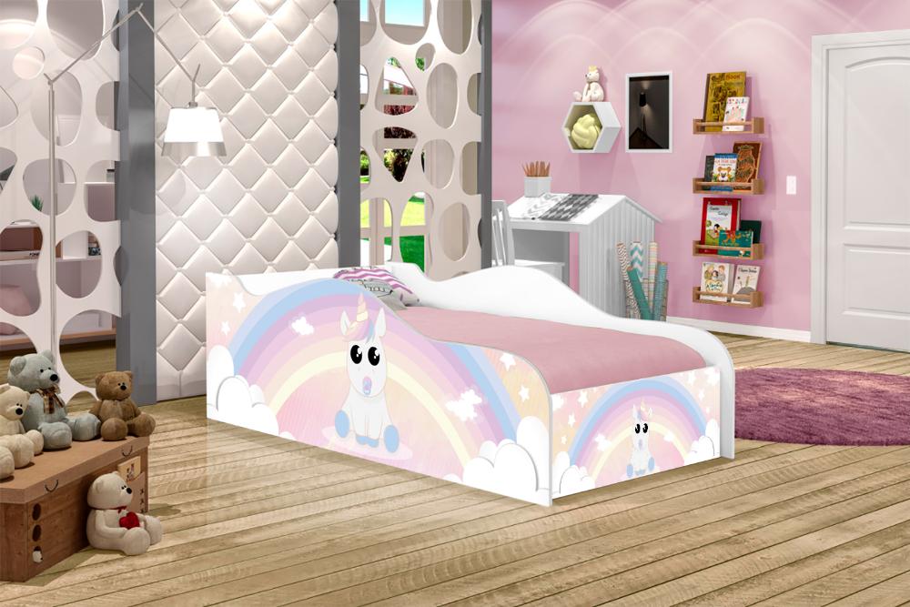 Mini Cama Fun Unicórnio Bebê Infantil Com Colchão
