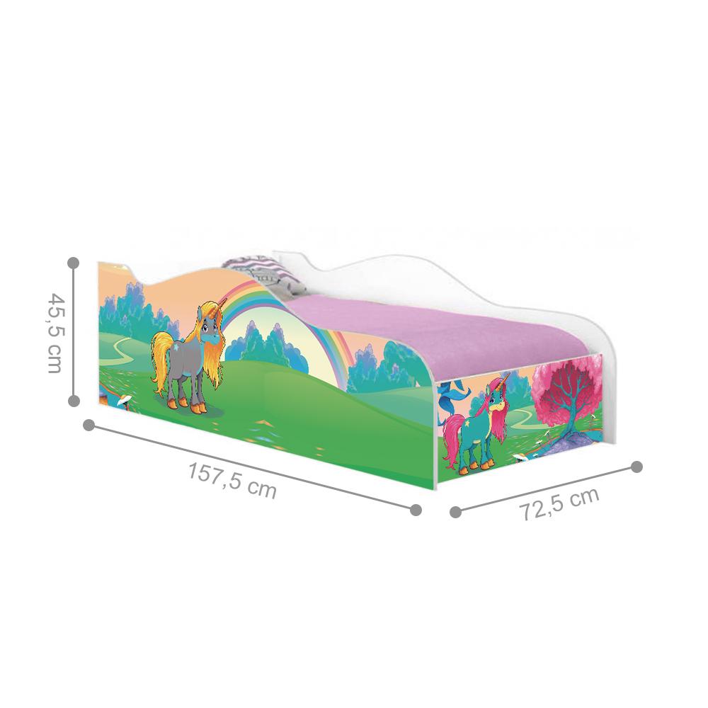 Mini Cama Fun Unicórnio Feliz Infantil Com Colchão