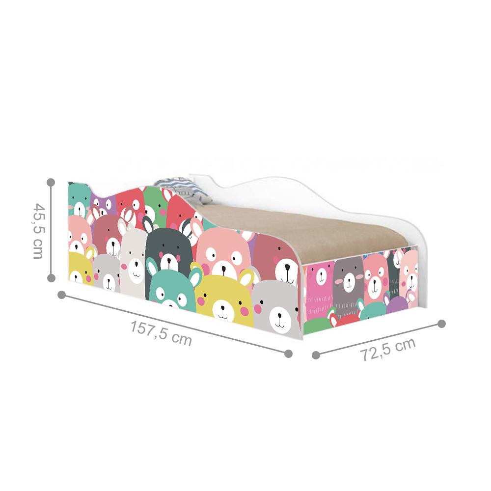 Mini Cama Fun Ursinhos Coloridos Infantil Com Colchão