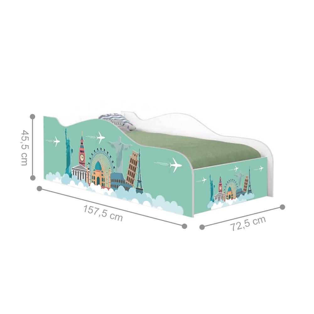 Mini Cama Fun Viagem Pelo Mundo Infantil Com Colchão