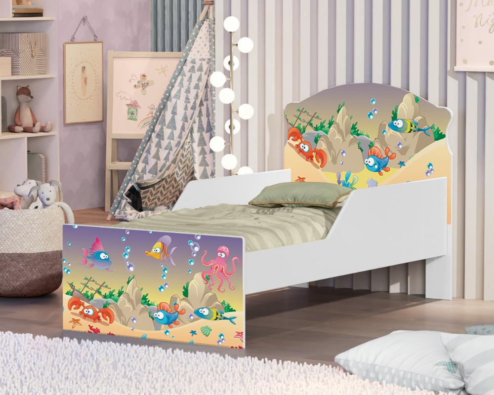 Mini Cama Fundo do Mar Feliz Com Colchão