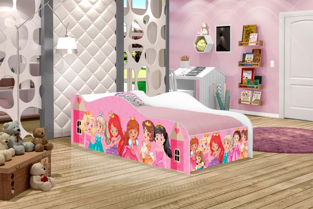 Mini Cama Like Turma das Princesas Infantil Com Colchão