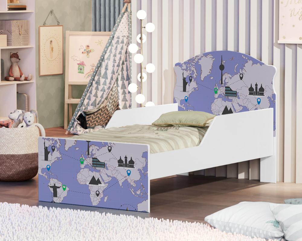 Mini Cama Mapa de Viagens Com Colchão