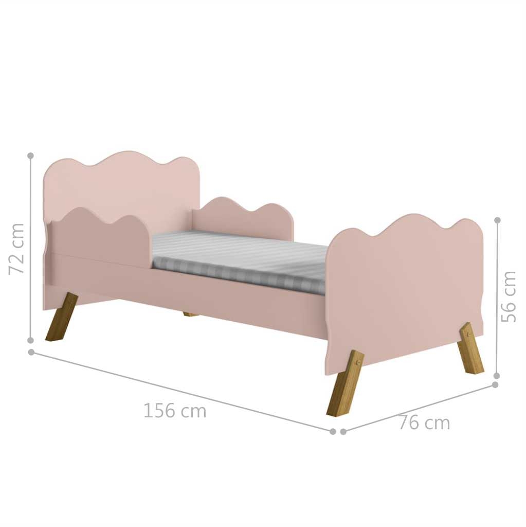 Mini Cama Nuvenzinha Rosa com Proteção Lateral