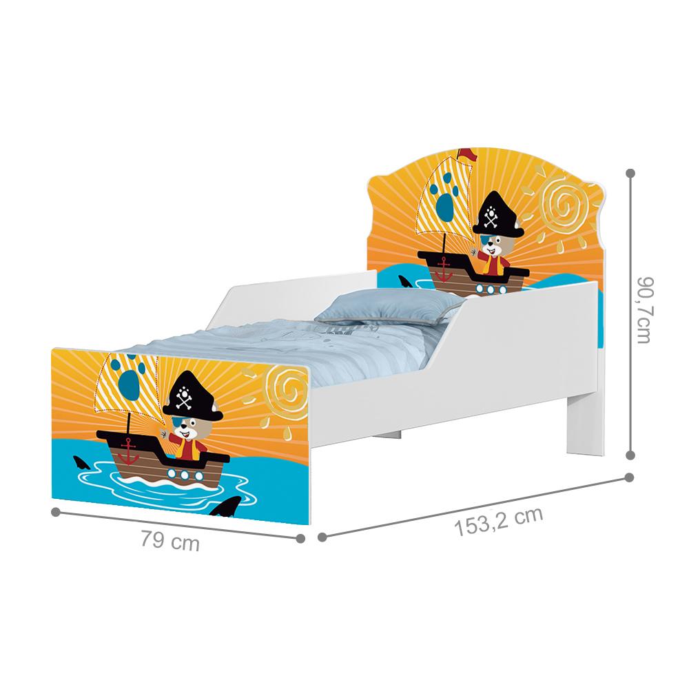 Mini Cama Pirata do Mar Com Colchão