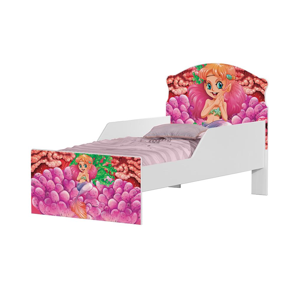 Mini Cama Sereia e Corais Com Colchão