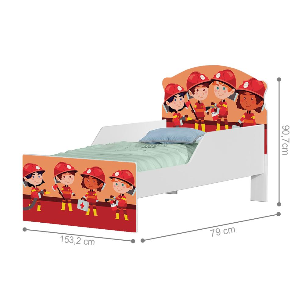 Mini Cama Tropa Bombeiros Com Colchão