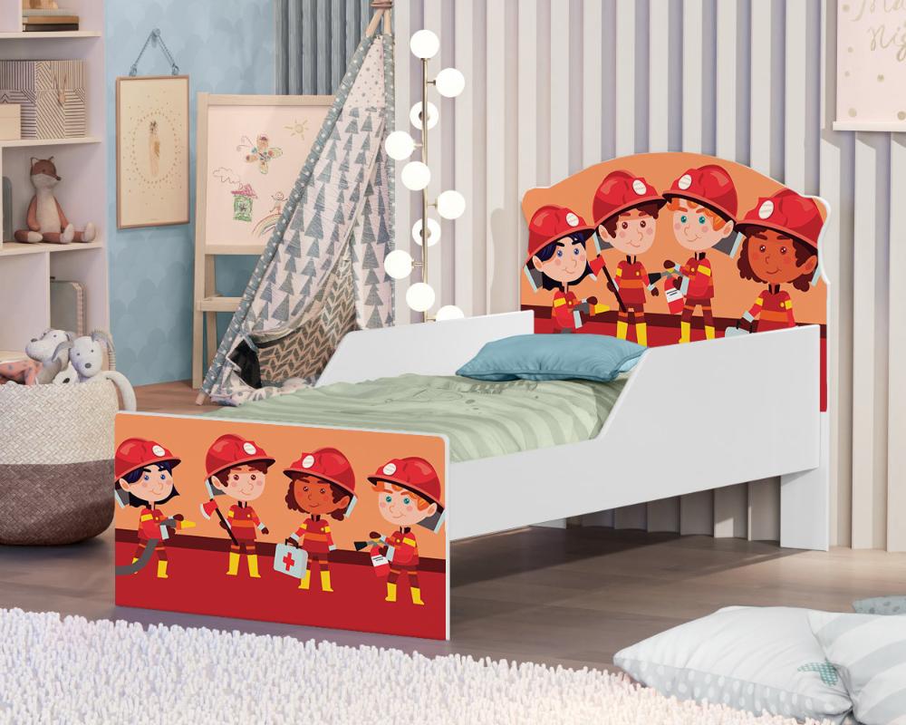 Mini Cama Tropa Bombeiros Com Colchão