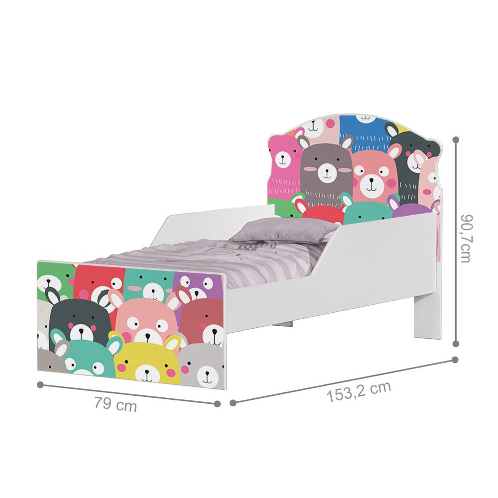 Mini Cama Ursinhos Coloridos Com Colchão