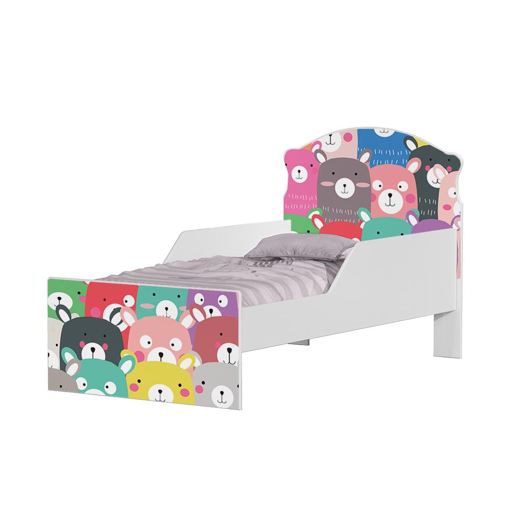 Mini Cama Ursinhos Coloridos Com Colchão