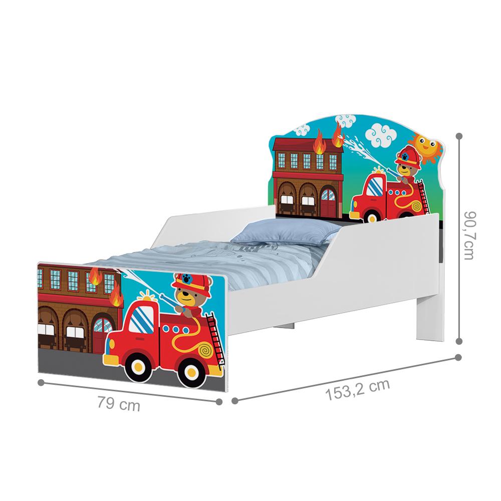 Mini Cama Usinho Bombeiro Com Colchão