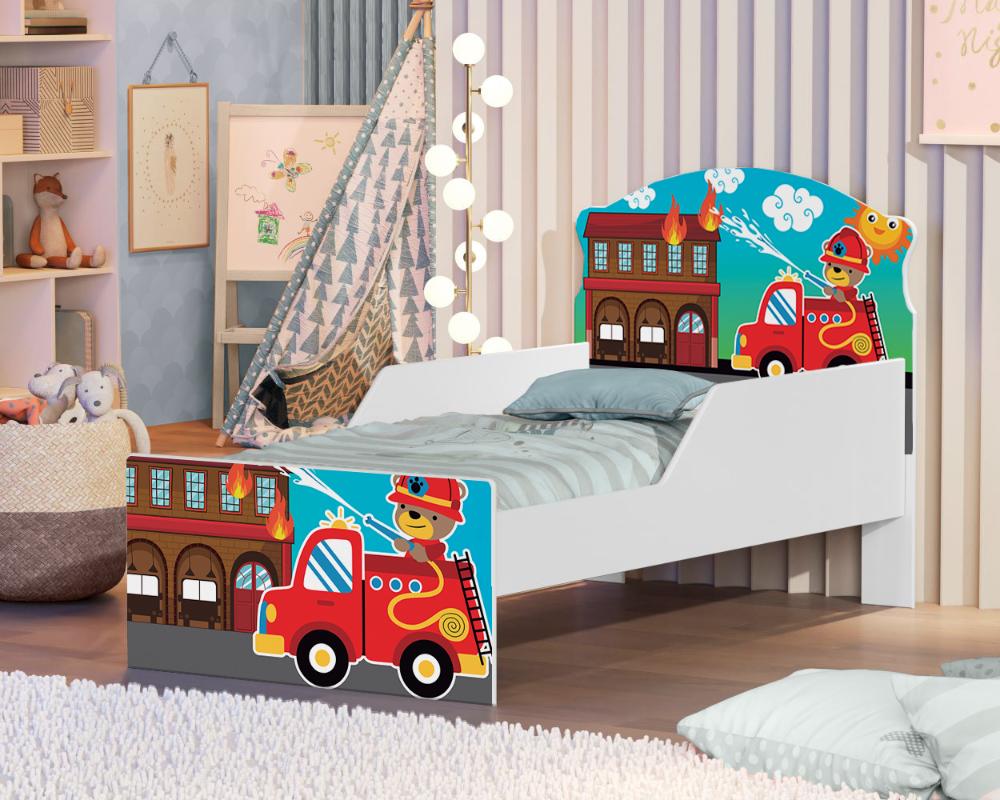 Mini Cama Usinho Bombeiro Com Colchão