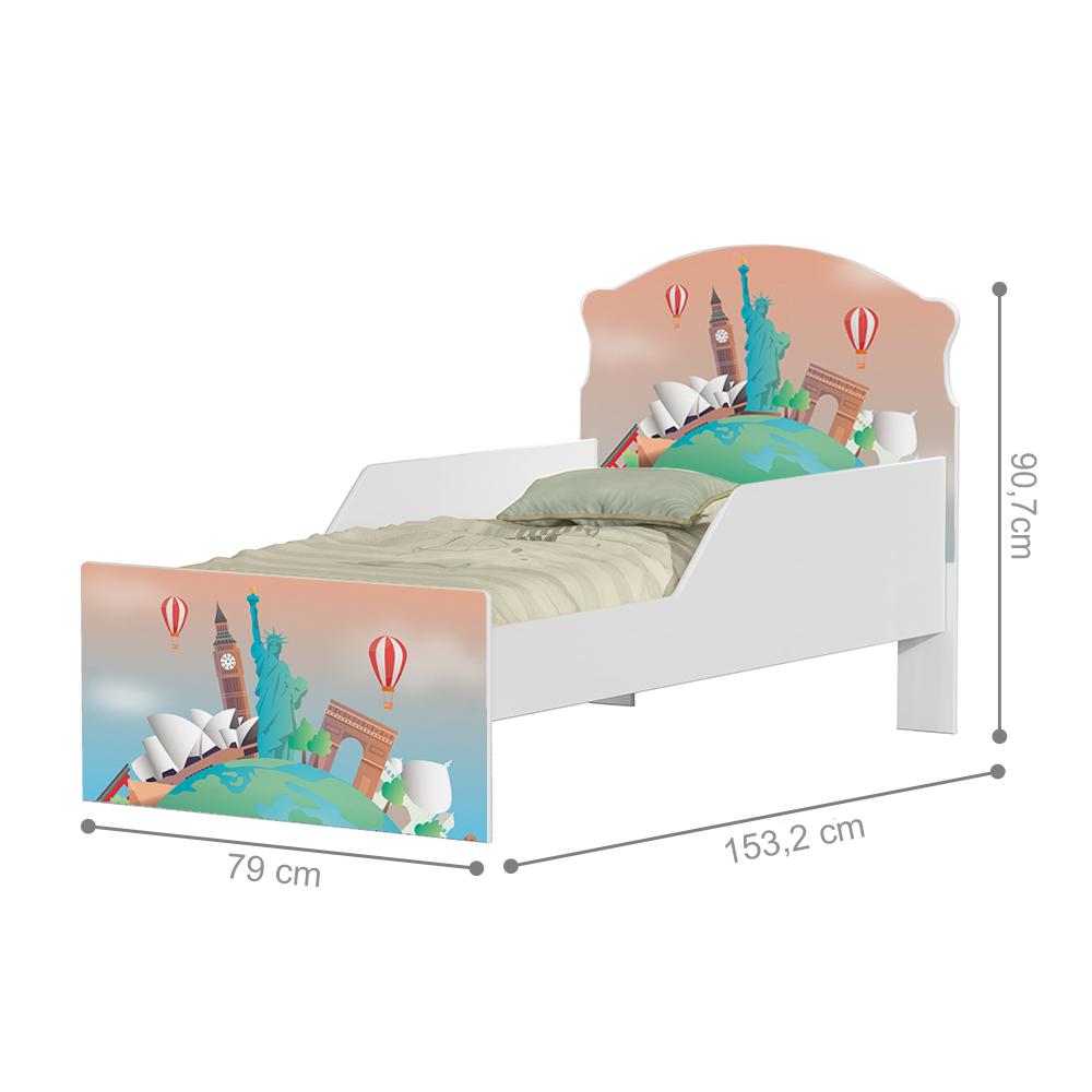 Mini Cama Volta ao Mundo Com Colchão