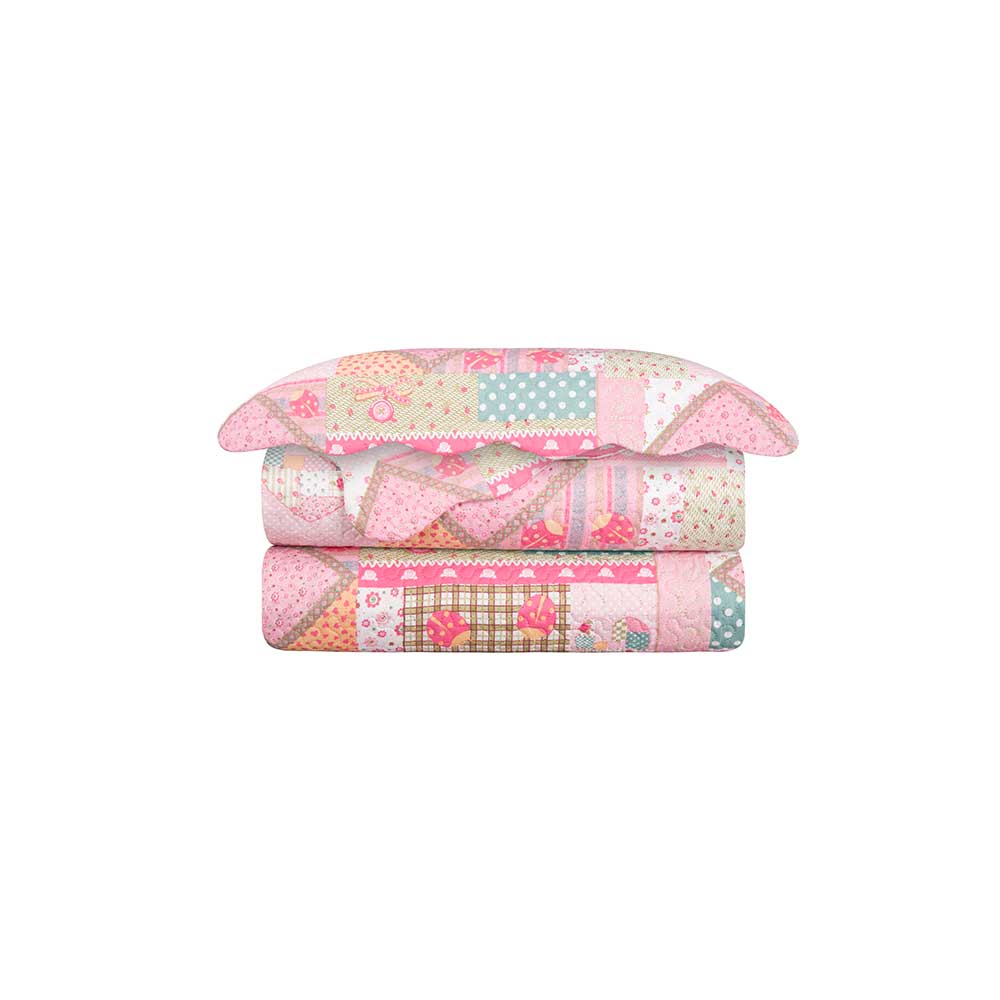 Colcha Evoluition Patchwork Infantil Solteiro 160x230 Primavera Camesa