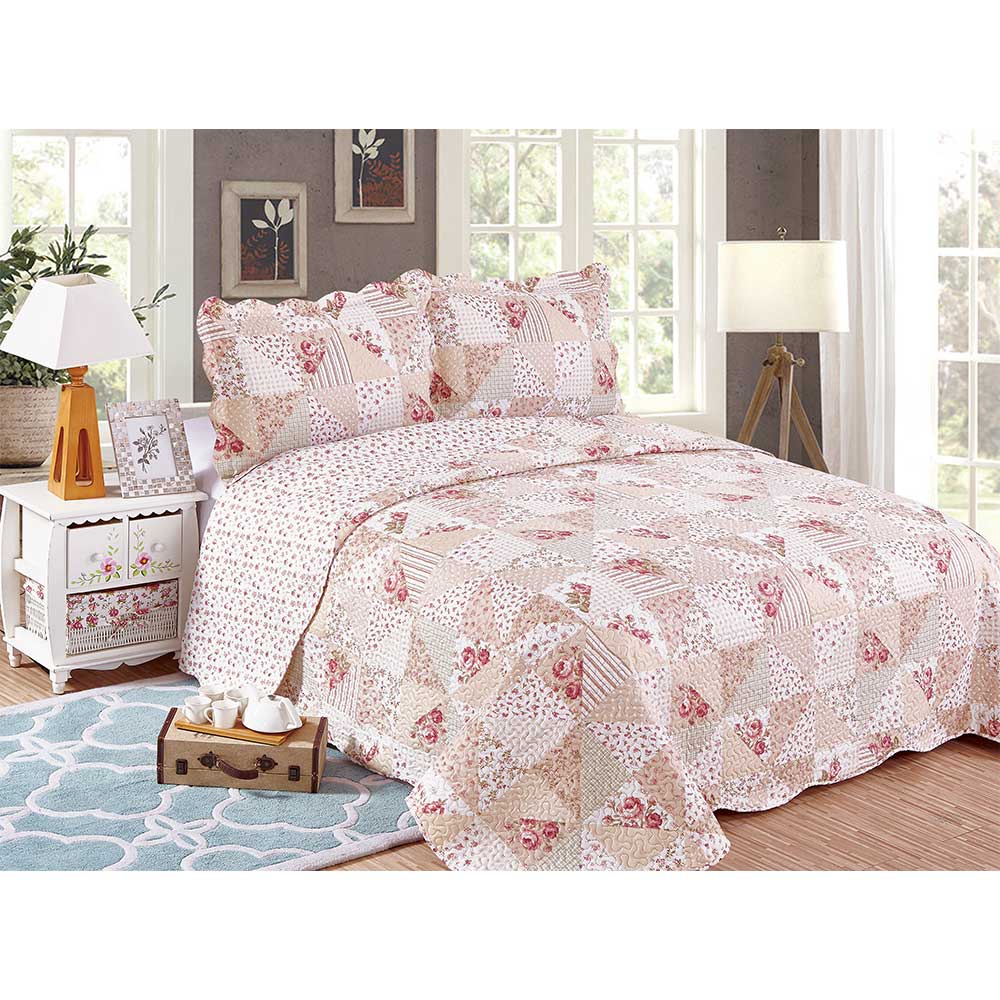 Colcha Evoluition Patchwork Queen 240x260 Grisa Camesa