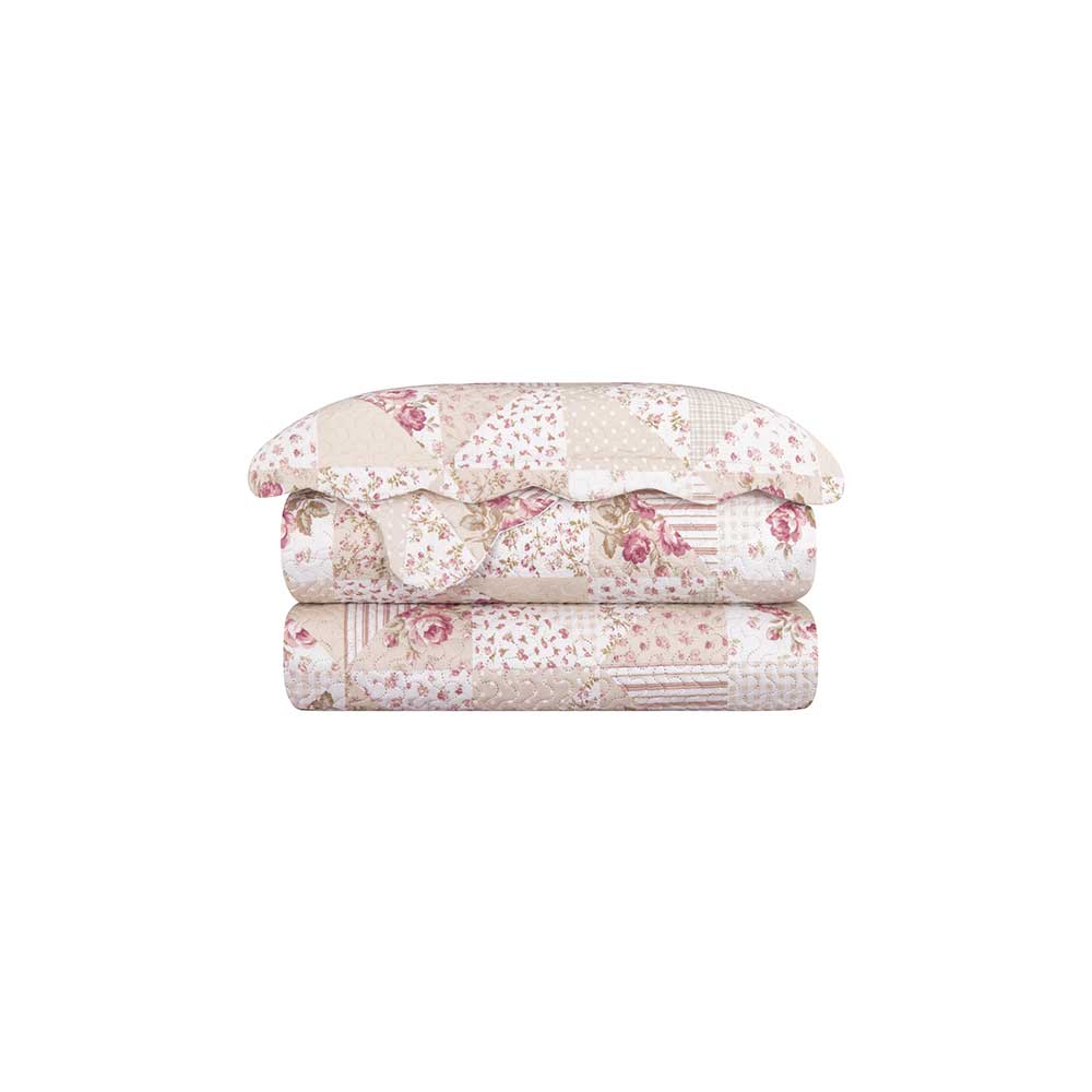 Colcha Evoluition Patchwork Queen 240x260 Grisa Camesa