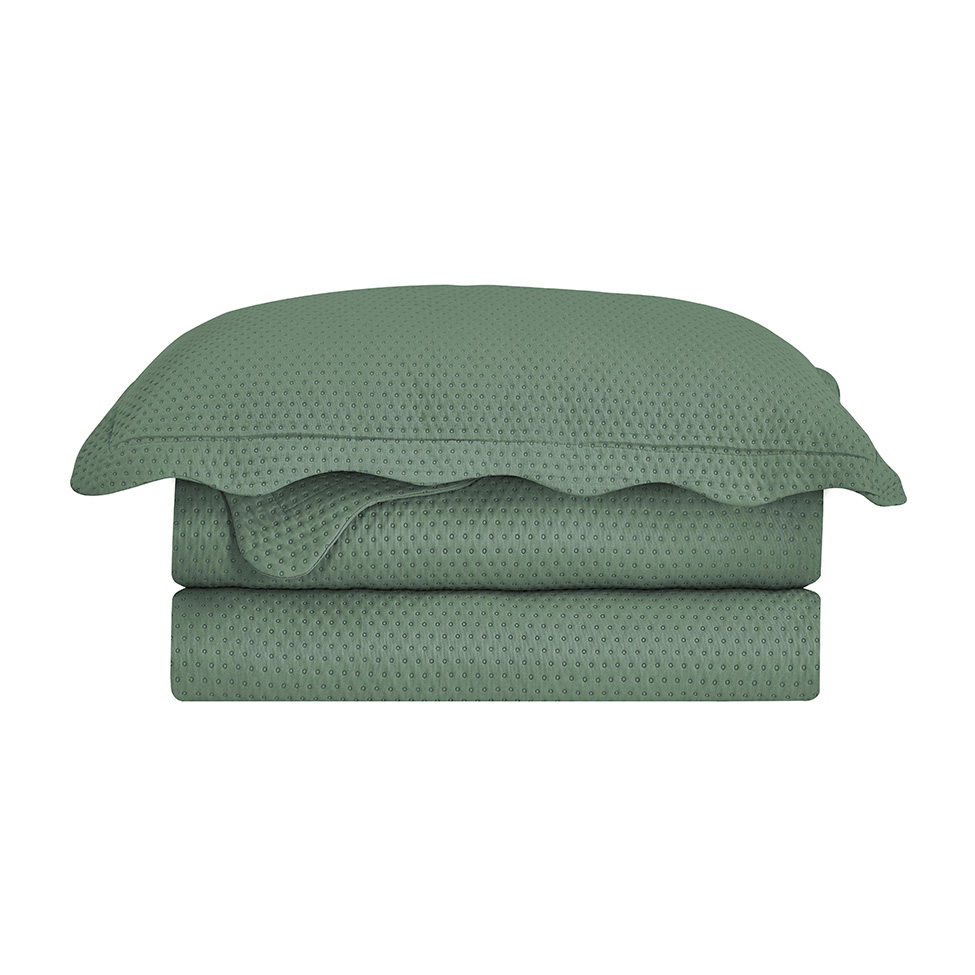 Colcha King Bullet com 2 Fronhas Verde