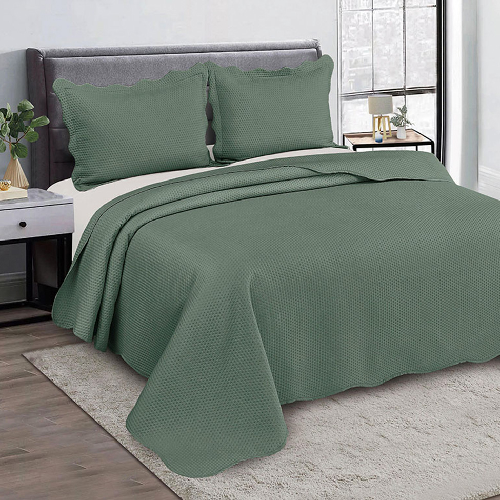 Colcha King Bullet com 2 Fronhas Verde