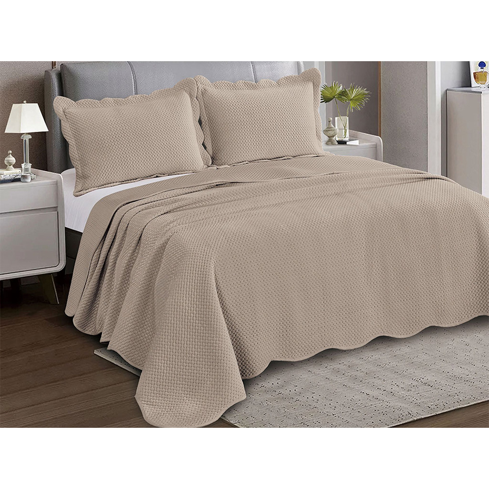 Colcha King Velvet Neo com 2 Fronhas Bege