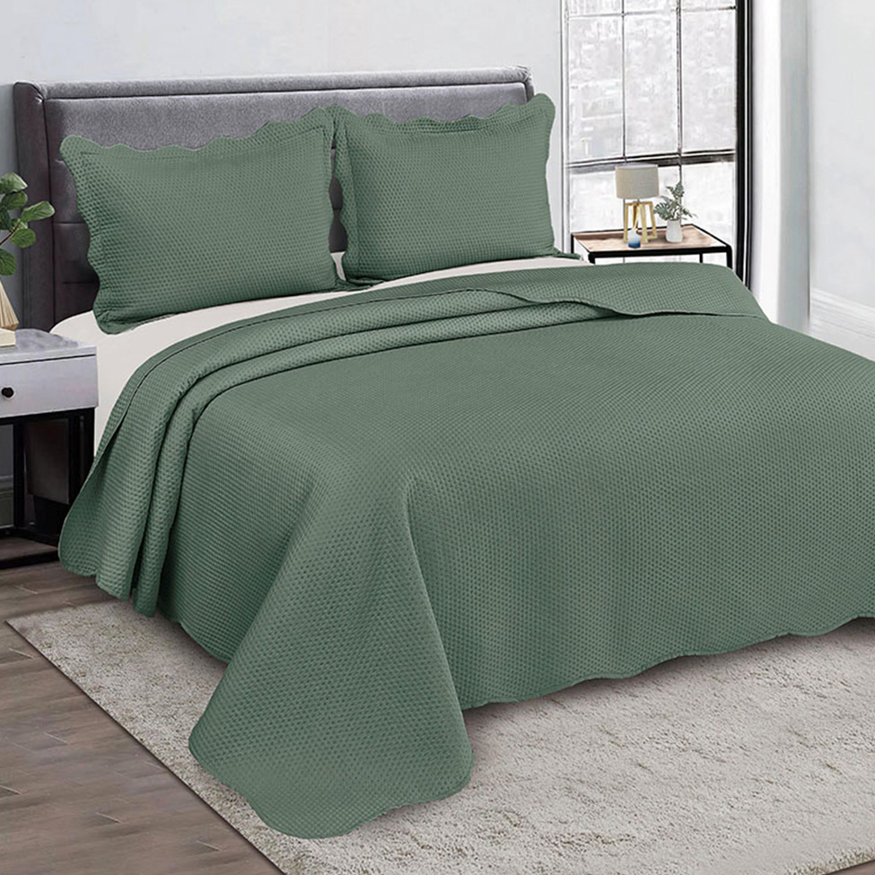 Colcha Queen Bullet com 2 Fronhas Verde