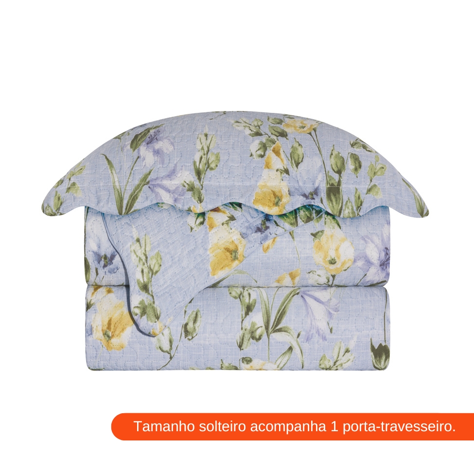 Colcha Solteiro com Porta-travesseiro Evolution Patchwork Thalia