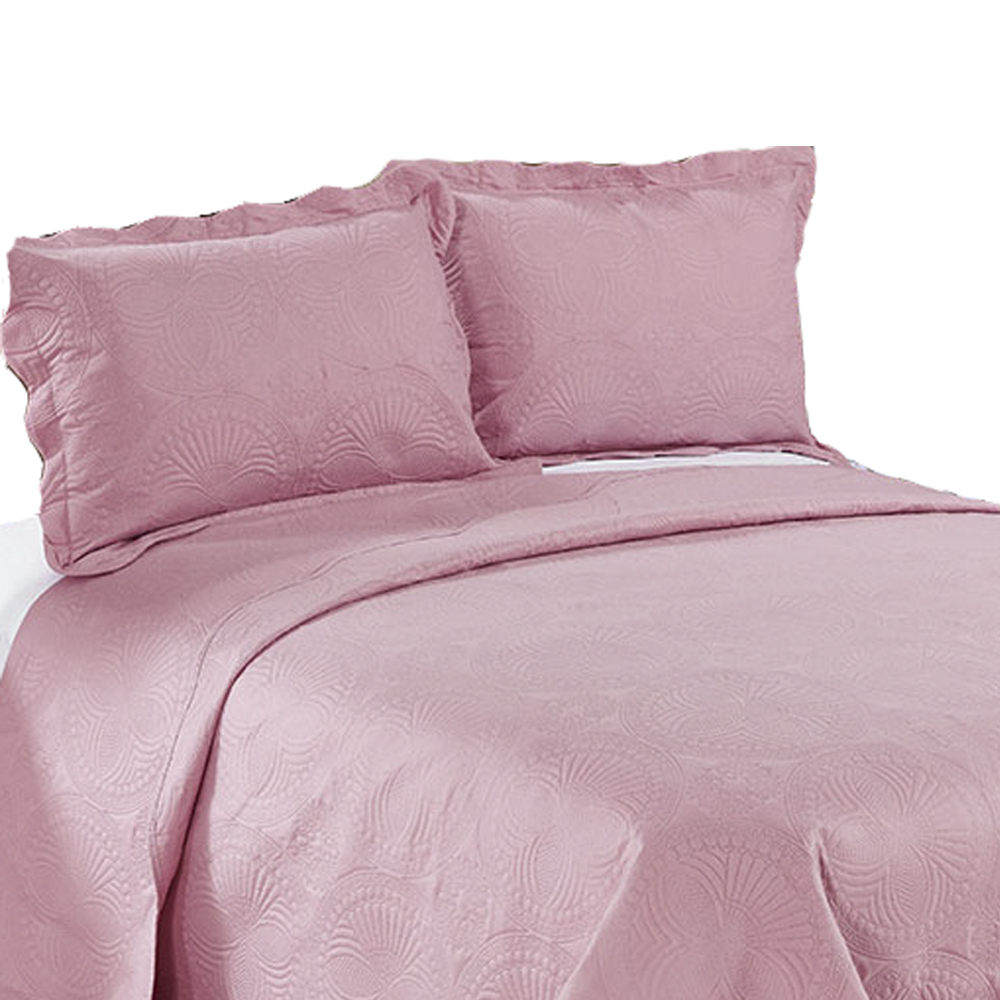 Colcha Trapunto Casal Rose Camesa